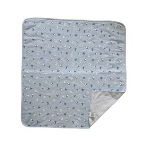 Baby Sprockets Blue Puppy Dog Blanket Lovey Cotton White Plaid Gingham Swaddle